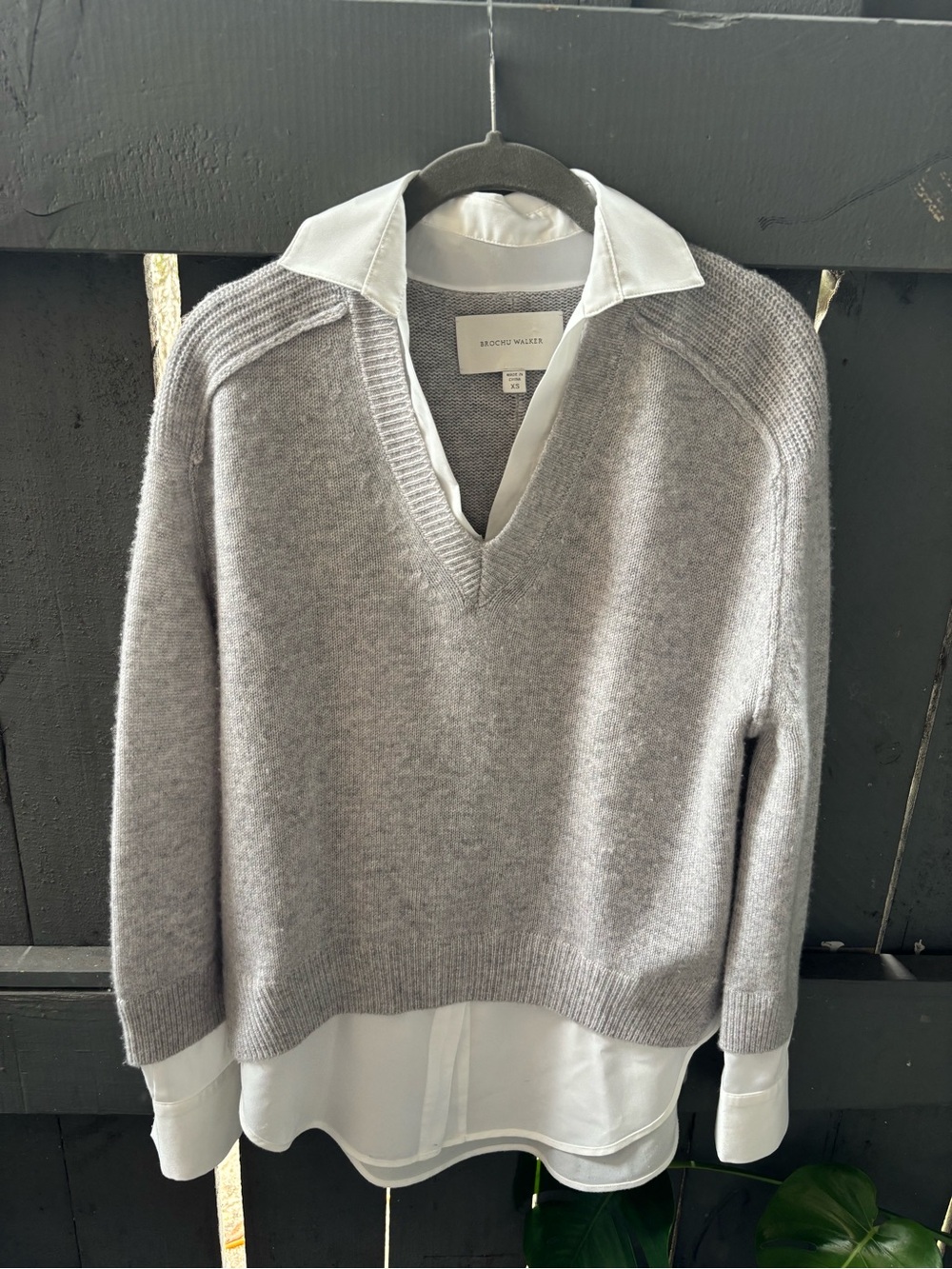 Brochu Walker Light Gray V-Neck Sweater